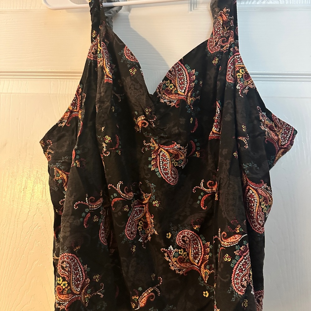 Paisley Print Black and Red Women's Top